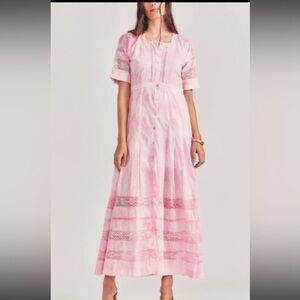 Loveshackfancy Edie Pink Maxi Dress size Small